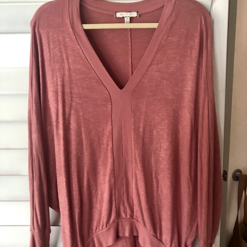 Anthro eri + ali blush color dolman sleeve sweater